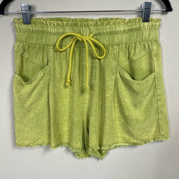 Le Lis High Rise Raw Hem Rayon Casual Comfort‎ Pull On Shorts, Sz S Sun Bleached - Picture 1 of 5